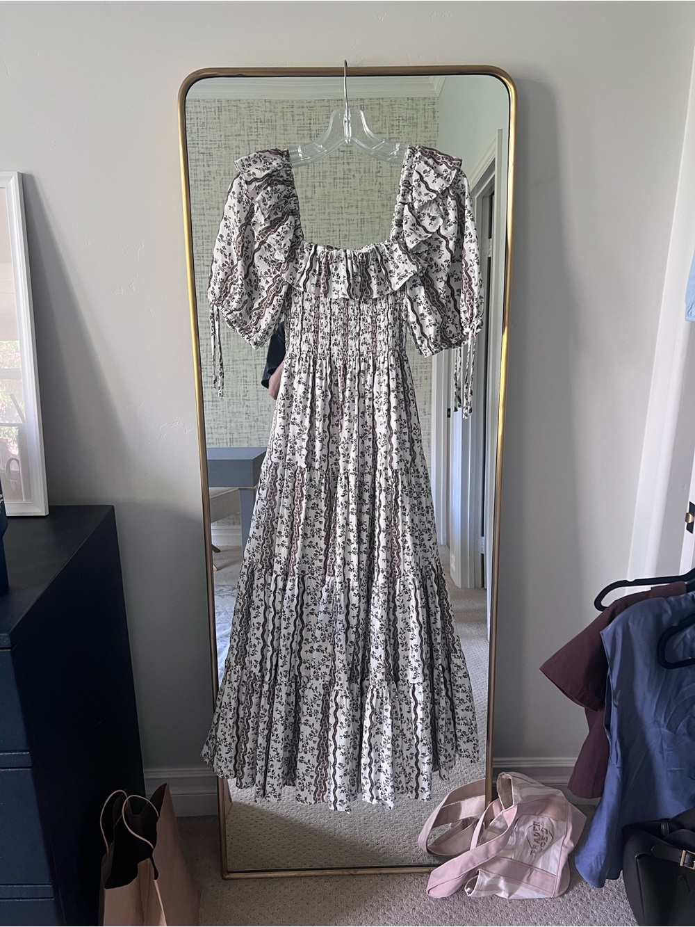 Hill House Home The Corrine Nap Dress 👗 🤎 Ruffled Floral Maxi Dress